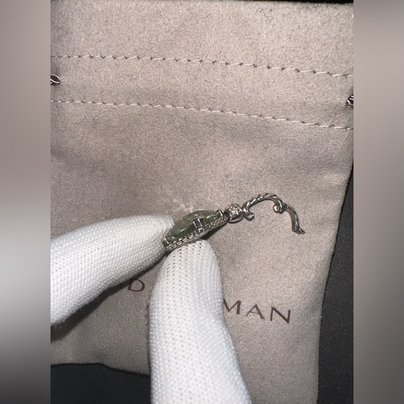 David Yurman Prasiolite Cushion on Point Pendant w/ Diamonds - Picture 8 of 13